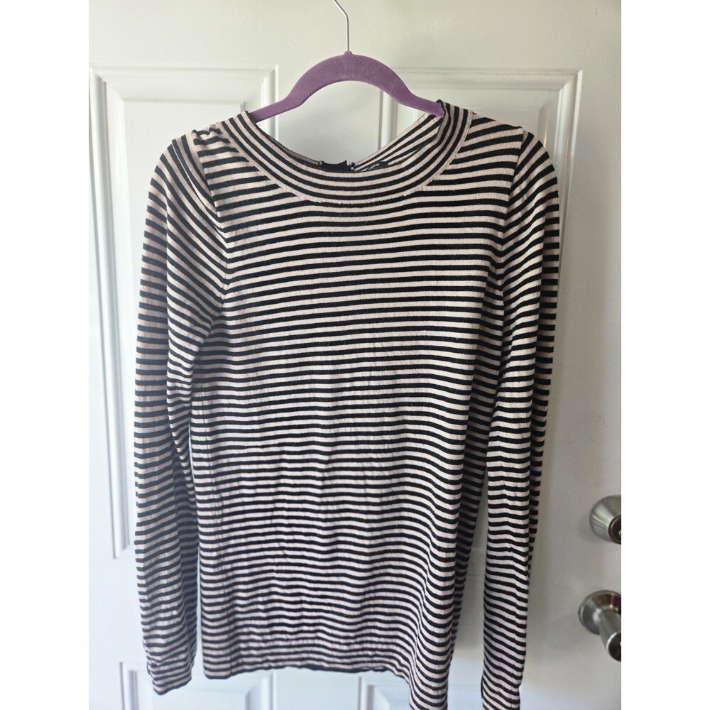 J. Crew Merino Wool Sweater Womens Size M Striped Flawed